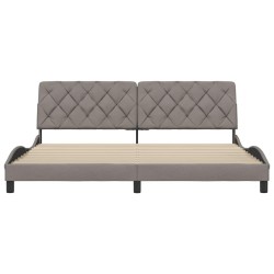 Cadre de lit sans matelas taupe 200x200 cm tissu 