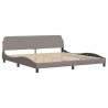 Cadre de lit sans matelas taupe 200x200 cm tissu 