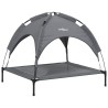 Lit pour chien avec auvent anthracite tissu Oxford et acier 