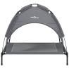 Lit pour chien avec auvent anthracite tissu Oxford et acier 