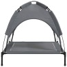 Lit pour chien avec auvent anthracite tissu Oxford et acier 