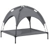 Lit pour chien avec auvent anthracite tissu Oxford et acier 