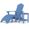 Chaise de jardin Adirondack repose-pied table PEHD Bleu aqua 