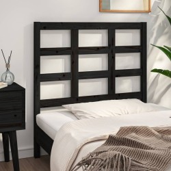 Tête de lit Noir 105,5x4x100 cm Bois massif de pin 