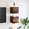 Meubles TV muraux 2 pcs Chêne fumé 30,5x30x30 cm	 