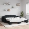 Lit de jour avec gigogne sans matelas noir 100x200 cm 