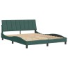 Cadre de lit sans matelas vert foncé 160x200 cm velours 