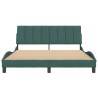 Cadre de lit sans matelas vert foncé 160x200 cm velours 