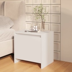 Table de chevet blanc 45x34x44,5 cm bois d’ingénierie 