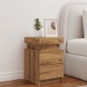 Table de chevet avec LED chêne artisanal bois d'ingénierie 