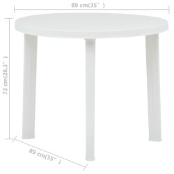Table de jardin Blanc 89 cm Plastique 