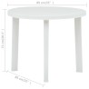 Table de jardin Blanc 89 cm Plastique 