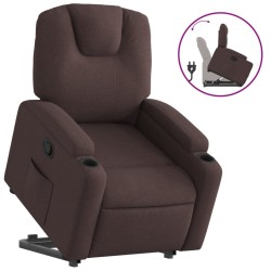Fauteuil inclinable marron foncé tissu 