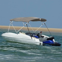 Toit bimini à 4 arceaux parois latérales 243x(230-244)x137 cm 