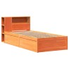 Cadre de lit sans matelas cire marron 90x200 cm bois pin massif 
