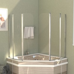 Enclos de bain 2 pcs 104x130 cm Verre trempé Transparent 