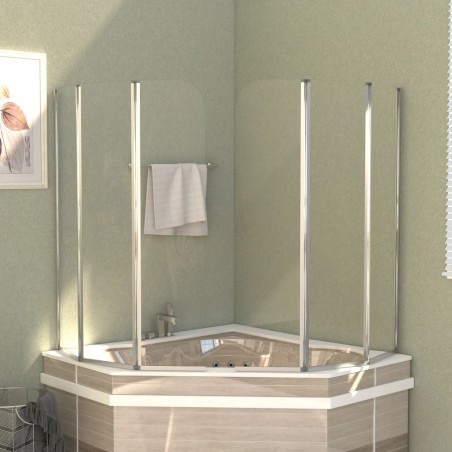 Enclos de bain 2 pcs 104x130 cm Verre trempé Transparent 