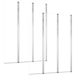 Enclos de bain 2 pcs 104x130 cm Verre trempé Transparent 