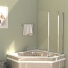 Enclos de bain 2 pcs 104x130 cm Verre trempé Transparent 