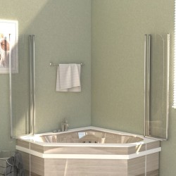 Enclos de bain 2 pcs 104x130 cm Verre trempé Transparent 