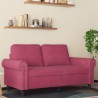 Canapé à 2 places Rouge bordeaux 120 cm Velours 