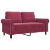 Canapé à 2 places Rouge bordeaux 120 cm Velours 