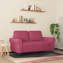 Canapé à 2 places Rouge bordeaux 120 cm Velours 