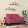 Canapé à 2 places Rouge bordeaux 120 cm Velours 