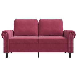 Canapé à 2 places Rouge bordeaux 120 cm Velours 