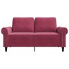 Canapé à 2 places Rouge bordeaux 120 cm Velours 