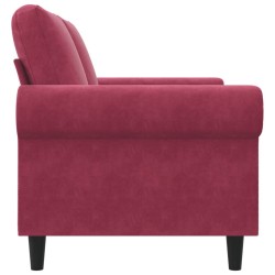 Canapé à 2 places Rouge bordeaux 120 cm Velours 