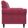 Canapé à 2 places Rouge bordeaux 120 cm Velours 