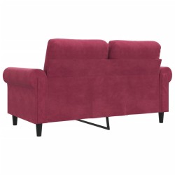 Canapé à 2 places Rouge bordeaux 120 cm Velours 