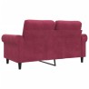 Canapé à 2 places Rouge bordeaux 120 cm Velours 