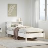 Lit bibliothèque sans matelas blanc 75x190cm bois de pin massif 