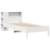 Lit bibliothèque sans matelas blanc 75x190cm bois de pin massif 