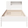 Lit bibliothèque sans matelas blanc 75x190cm bois de pin massif 
