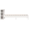 Lit bibliothèque sans matelas blanc 75x190cm bois de pin massif 