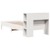 Lit bibliothèque sans matelas blanc 75x190cm bois de pin massif 