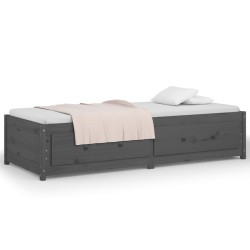 Lit de jour sans matelas gris 90x190 cm bois de pin massif 