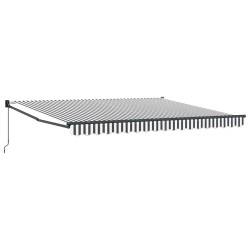 Auvent rétractable anthracite et blanc 4x3 m tissu et aluminium 