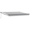 Auvent rétractable anthracite et blanc 4x3 m tissu et aluminium 