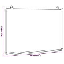Tableau blanc magnétique 80x60x1,7 cm aluminium 
