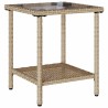 Canapé de jardin avec table et coussins en forme de L beige 