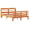 Cadre de lit et tête de lit sans matelas cire marron 120x200 cm 