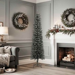 Sapin de Noël artificiel mince avec support Vert 180 cm PVC 