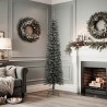 Sapin de Noël artificiel mince avec support Vert 180 cm PVC 