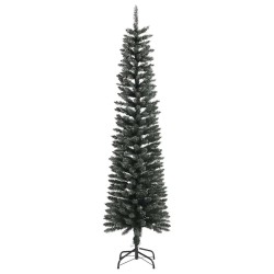 Sapin de Noël artificiel mince avec support Vert 180 cm PVC 
