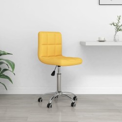 Chaise pivotante de bureau Jaune moutarde Tissu 