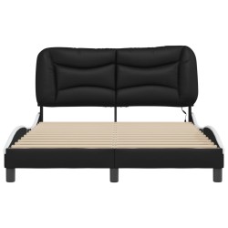 Cadre de lit avec LED sans matelas noir et blanc 140x200 cm 